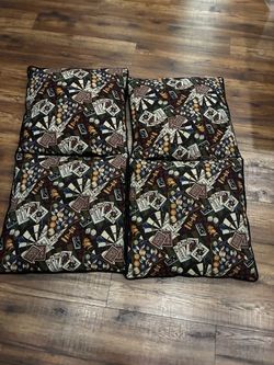 Set of 4 Game Room Tapestry Throw Pillows