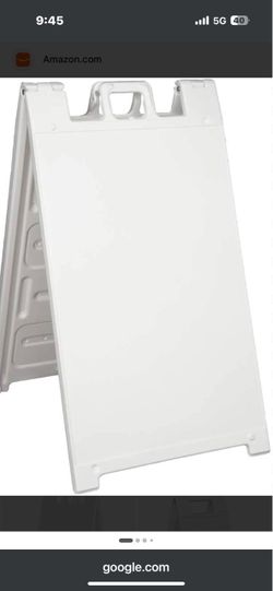 White Plastic A-Frame Sandwich Board Sign