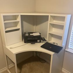 White IKEA Corner Desk