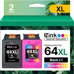 Brand New    64XL Ink Cartridges Remanufactured for HP 64XL Ink Cartridge Combo Pack Replacement for HP 64 Ink to use with HP Envy Photo 7 715