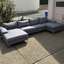Grey Low Back Couch