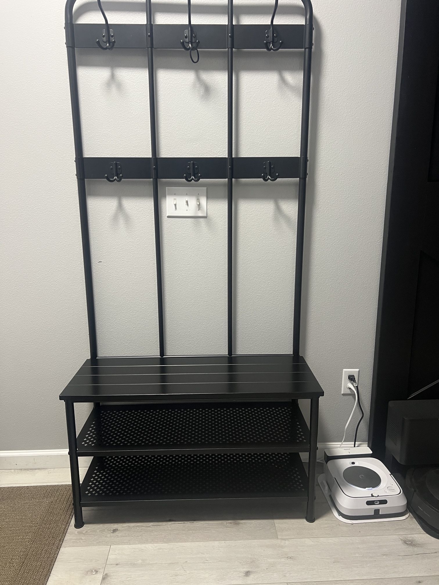 Coat rack with shoe storage bench, clothes rack hallway, rack