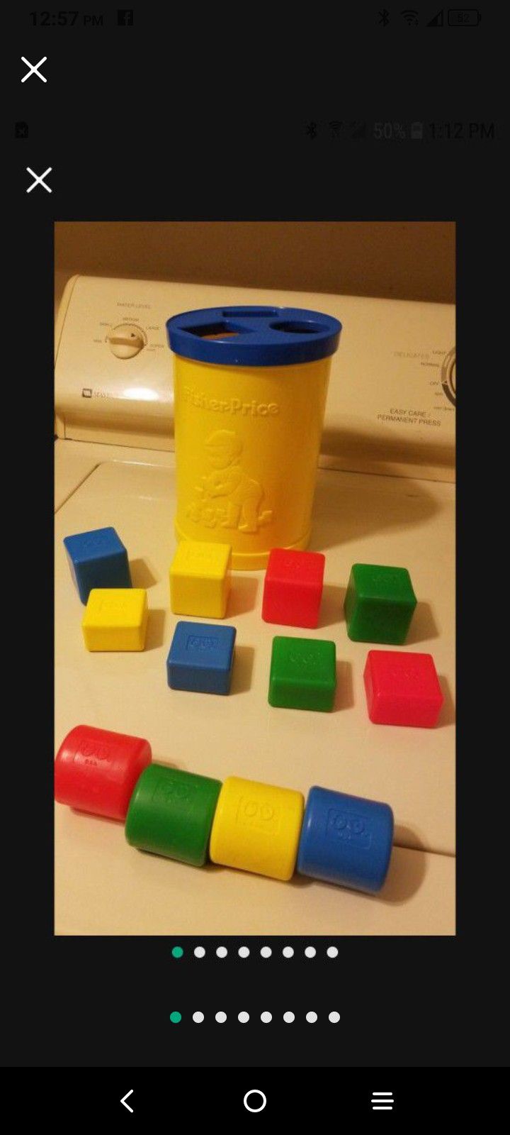 Vintage 1977 Fisher-Price Block Sorter. Original Blocks Embossed F P. Sanitized