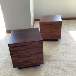 Recycled Wood Block Tables