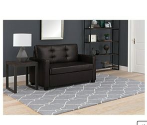 New in box LOVESEAT with twin memory foam ( brown faux leather)