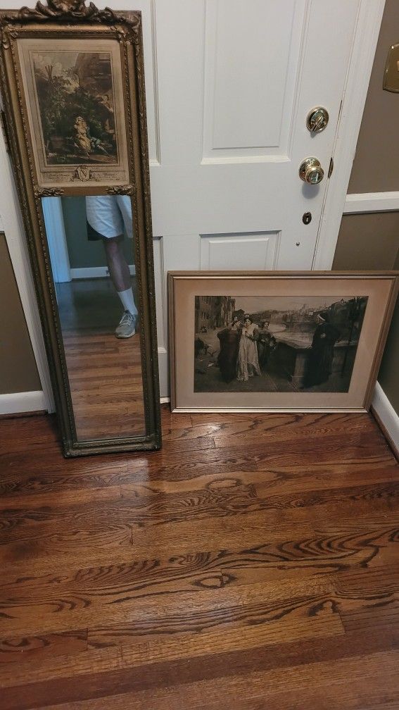 Antique Mirror and Picture