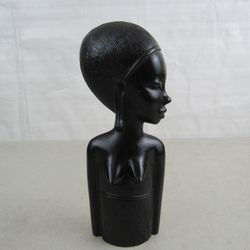 African Hand Carved Folk Art Ebony/Iron Wood Beautiful Native Woman 9"

Tall 