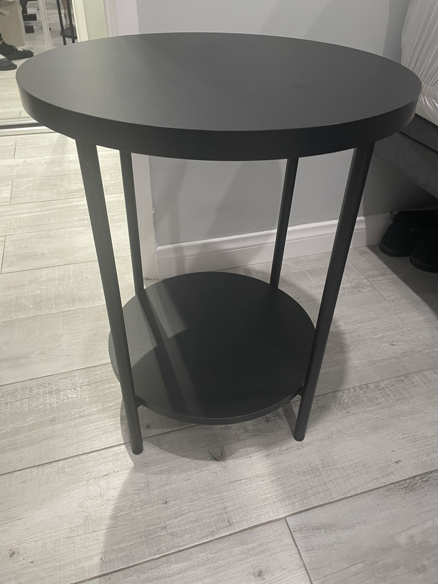 Black Wooden End Table