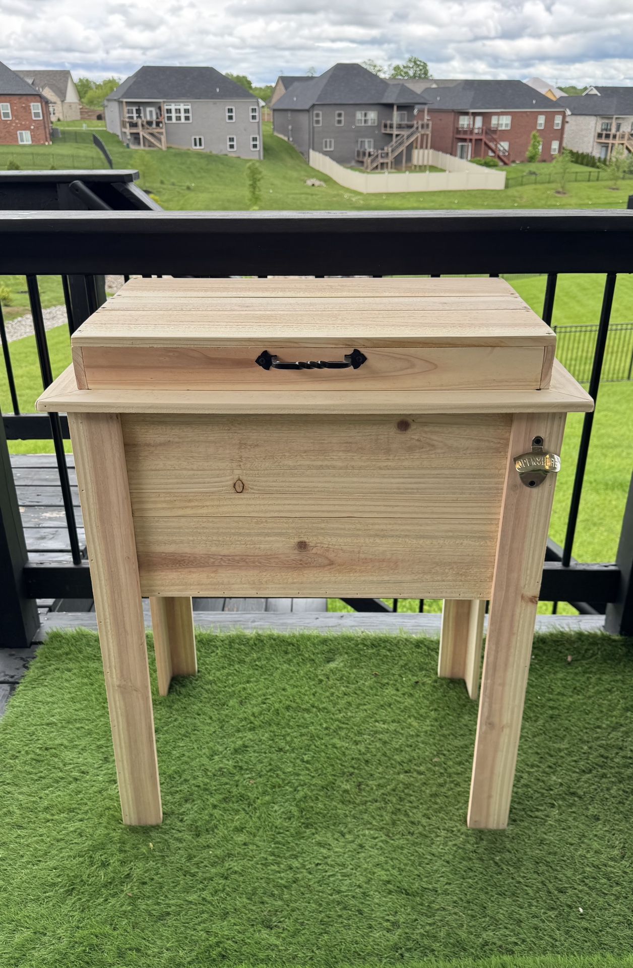 Handcrafted Cedar Cooler Stand Customizable & Outdoor Ready
