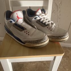 Jordan 3 True Blue 30$ Beaters Size 9.5 No Box Missing 1 Lace