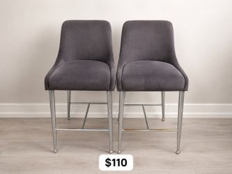 Modern Gray Counter Height Bar Stools – Set of 2 – $110