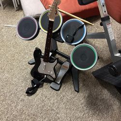 PS3 Rock Band Drums And Guitar 