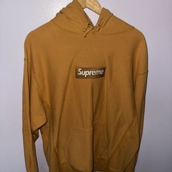 Supreme Box Logo Hooded Sweatshirt (FW21) Light Mustard (Size XL)