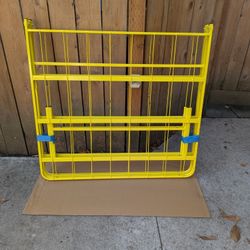 Basic Bed Frame with Storage, Foldable Metal Platform, Yellow