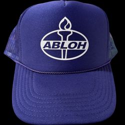 Virgil Abloh Black and Purple Torch Trucker Hat | Brooklyn Museum Art Exhibition