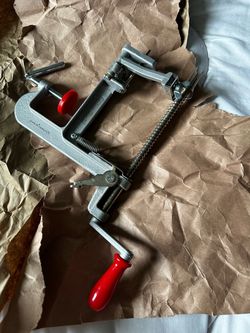 Heavy Duty apple peeler Metal C-Clamp with Red Handles