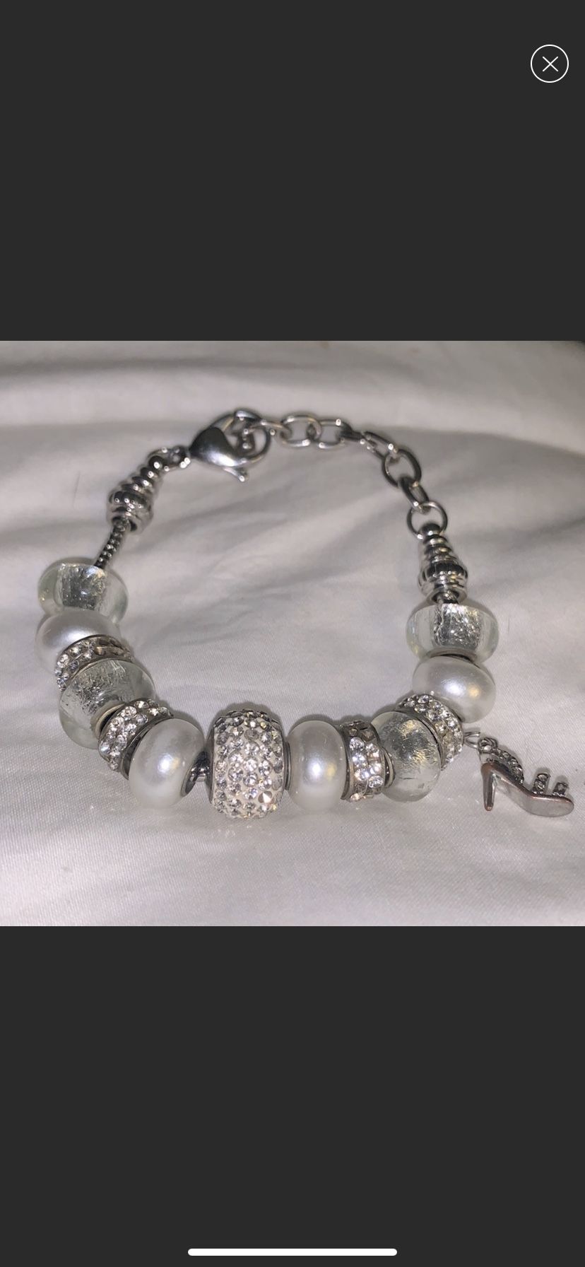PANDOR Like Bracelet silver, Pearl & Gem Charms 💎