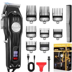 Hair Clippers for Men Professional, Cordless Barber Clippers for Hair Cutting (Rechargeable USB Adjustable Mens Hair Trimmer with 8 Metal Guards, 13Pc