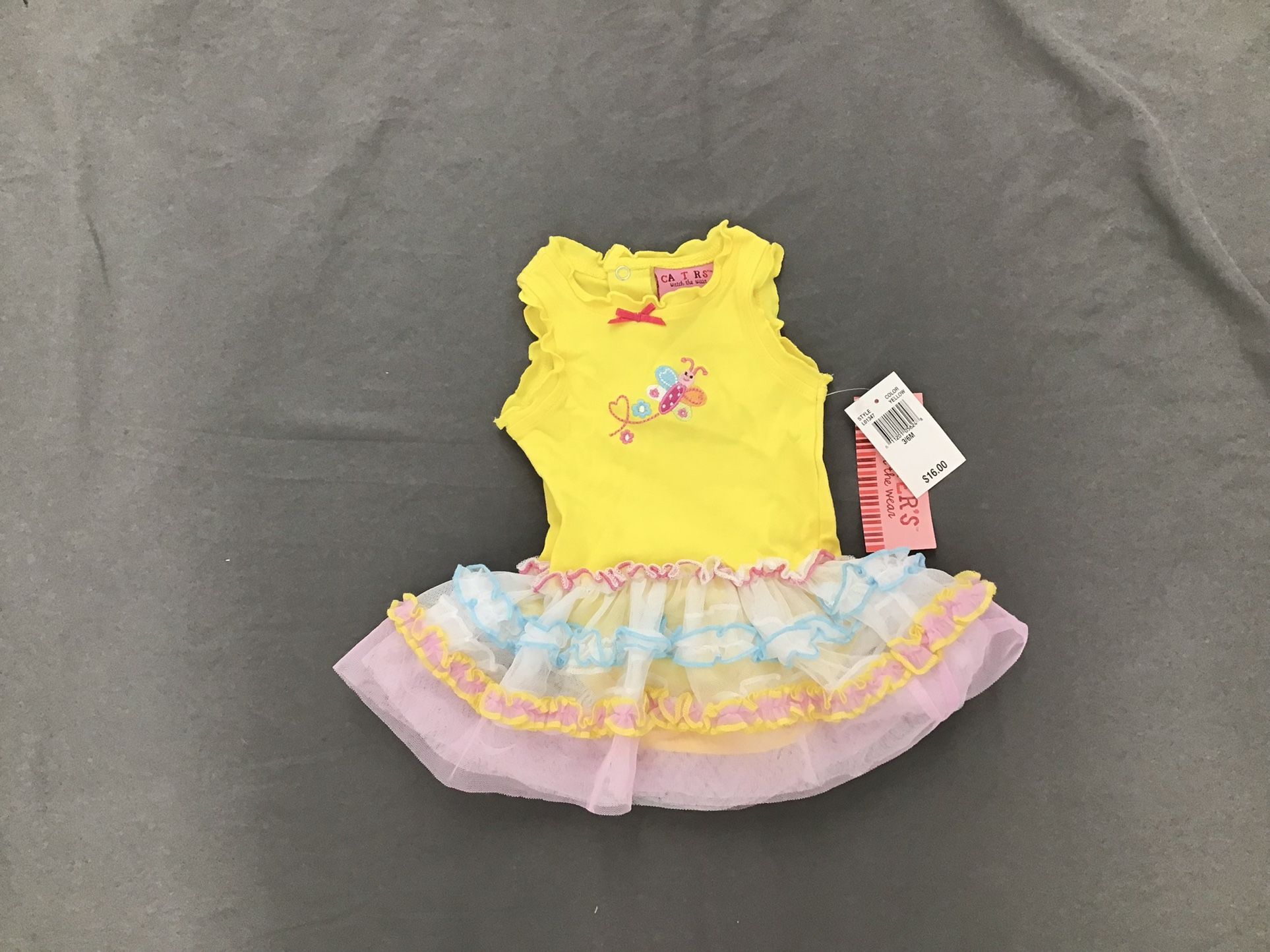 NWT Carter’s White Pink yellow Summer Dress Baby Girl Sz 3-6M