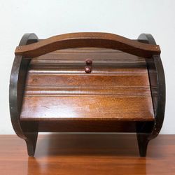 Vintage Wood Sewing Hand Box