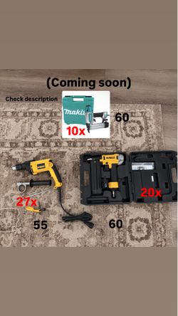 Tools, nail guns, dewalt, hammer drill, check description