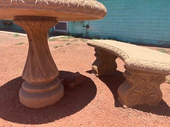 Concrete table and bench
