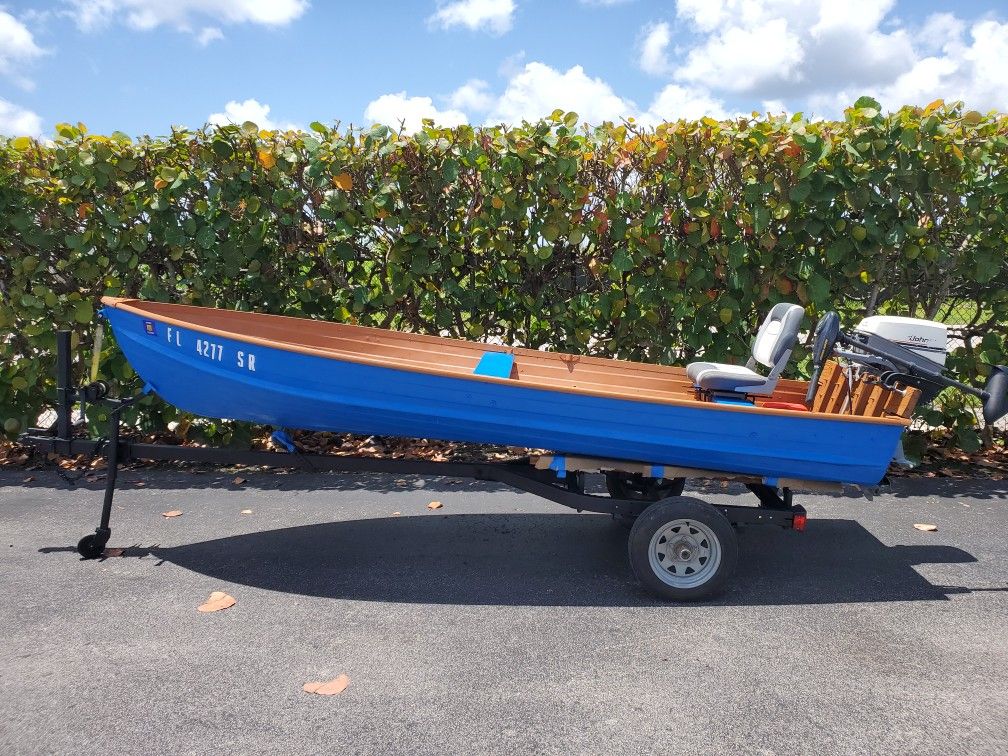 14ft Skiff Flats Jon Boats Trailer Motor for Sale in Flamingo, FL - OfferUp