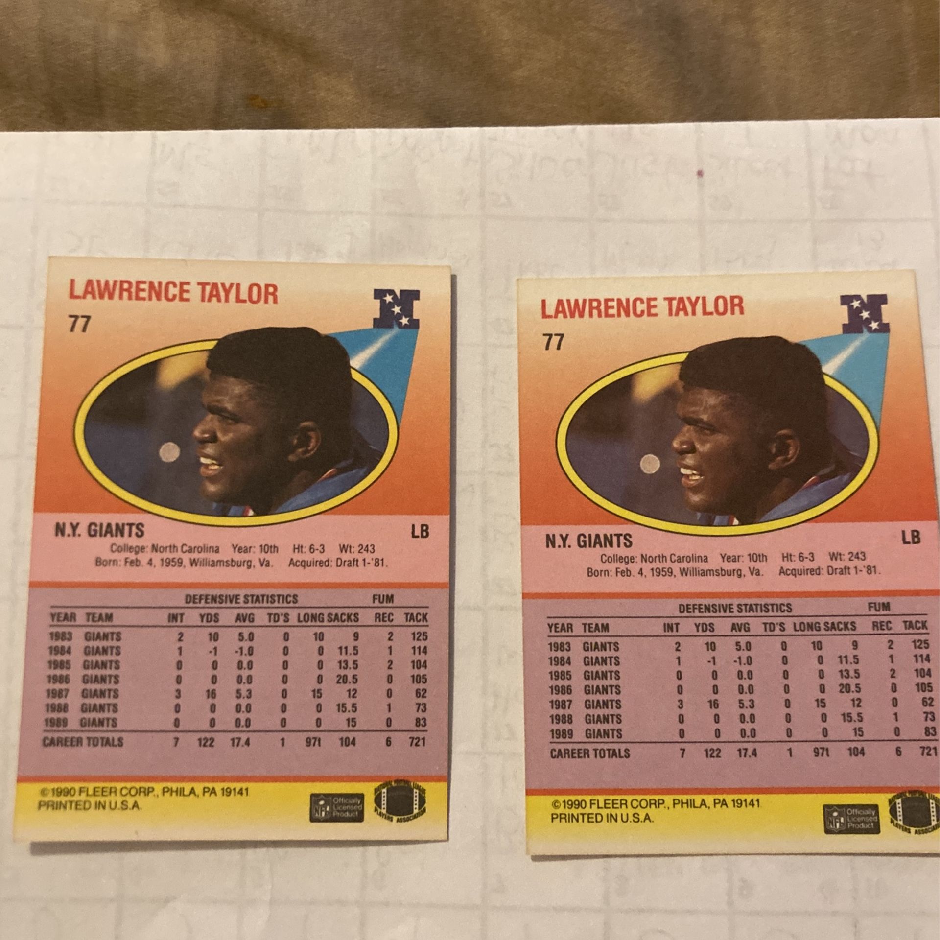 Football Cards 90 Fleet
