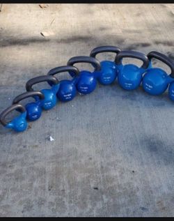 Yes4all pvc blue Kettle bells 9 pieces in total