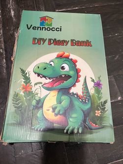 Dinosaur Piggy Bank for Kids Boys Girls, Wooden Coin Bank