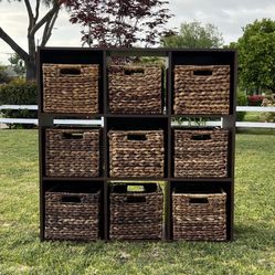 9 Cube Organizer Shelf / Bookcase With Baskets 
