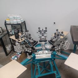 6 Screen Print Press W Dryer