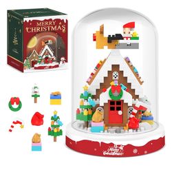 Christmas Gingerbread House Building Blocks Toy, 571 Pcs Building Sets with Dust cover