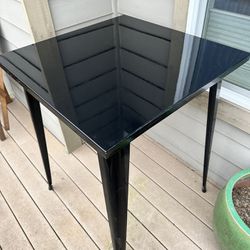 Black Metal Indoor Outdoor Bar Height Table