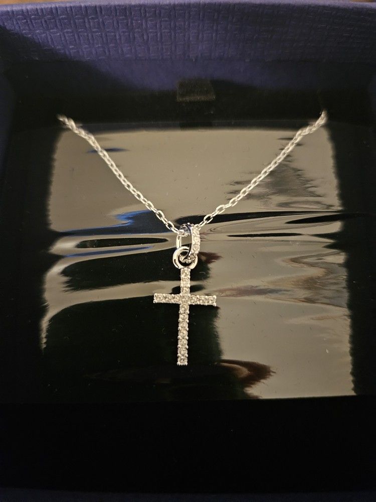 Swarovski Silver Cross Necklace