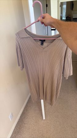 Forever 21 Cable Knit V-Neck Sweater Top