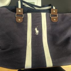 Polo Ralph Lauren white pony travel duffel tourist bag