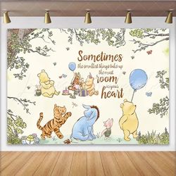 Classic pooh bear -Baby Shower / party Backdrop 5.5x3.5ft New