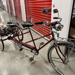 Custom Vintage Schwinn Tandem Adult Tricycle – Head Turner!