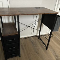 32 Inch Desk With Fabric Drawers 
