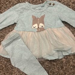 3-6 Months Baby Girl Long Sleeve Outfit Set