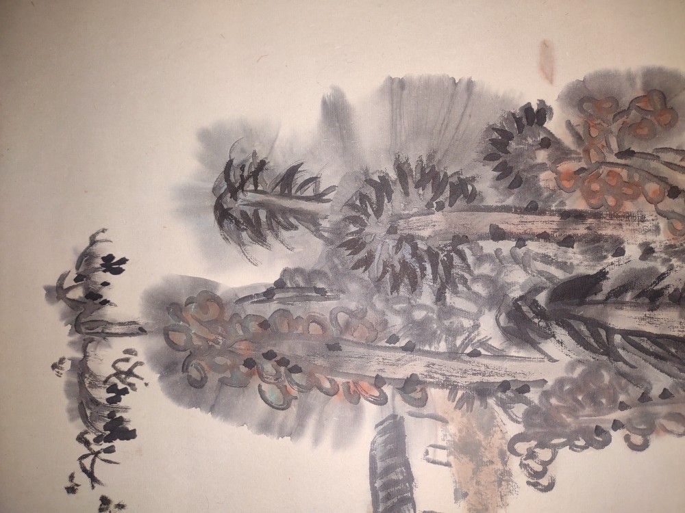 ONE OF A KIND Antique Chinese Hanging Scroll Painted By Lin Rongsheng