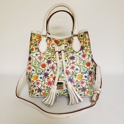 Dooney & Bourke Leather Bucket Drawstring Handbag