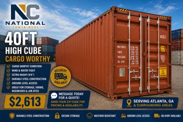 40FT High Cube Shipping Container – Cargo Worthy – Delivery Available – Atlanta, GA