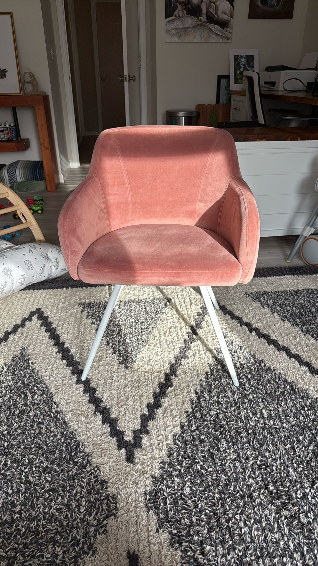 Mid Century Rose Accent Chair