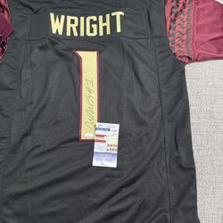 Winston Wright Signed Autograph Custom Jersey - Florida State Seminoles - JSA COA