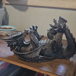 Dark Bronze Dragon Figurine Statue