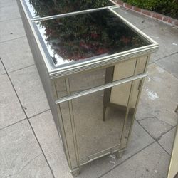 antique cabinet with glass mirrors