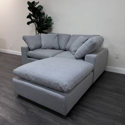 NEW! Grey Cloud Couch 3PC Sectional 