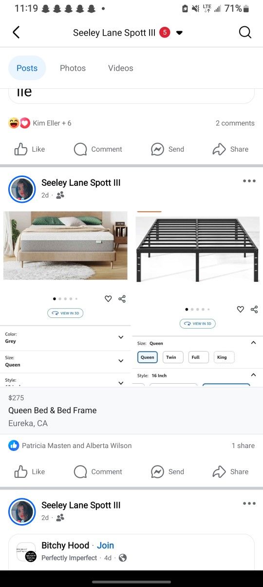 Queen SIZE Bed &Frame